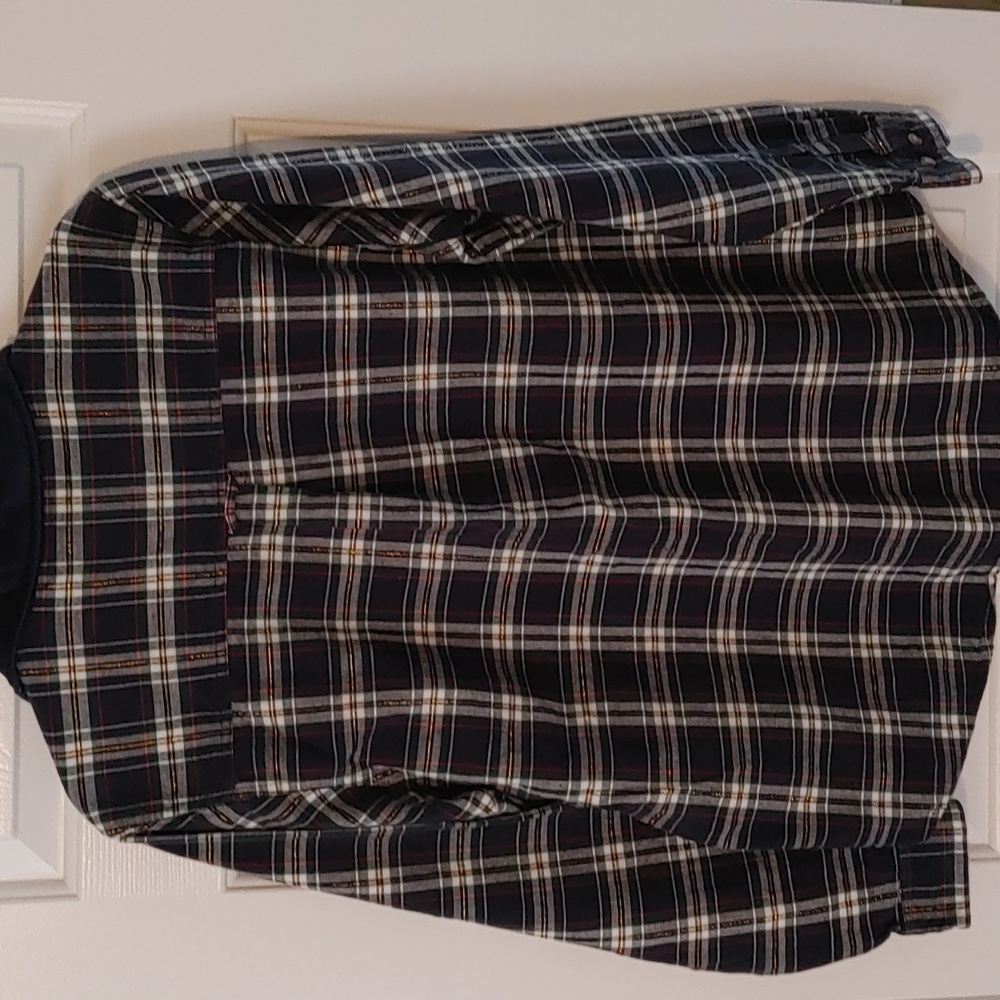 Vintage Holiday Long Sleeve Button Down Womens Sz Medium Plaid Metallic Velvour - Picture 6 of 10